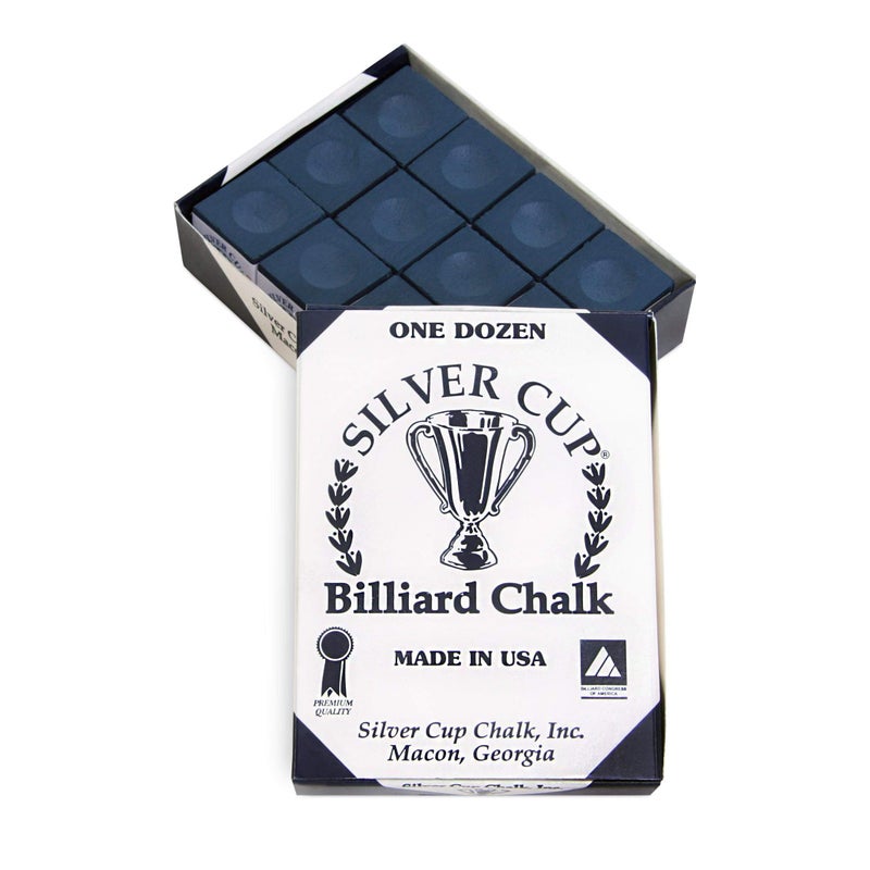 SILVER CUP Billiard CHALK - ONE DOZEN (Navy) - Image 1